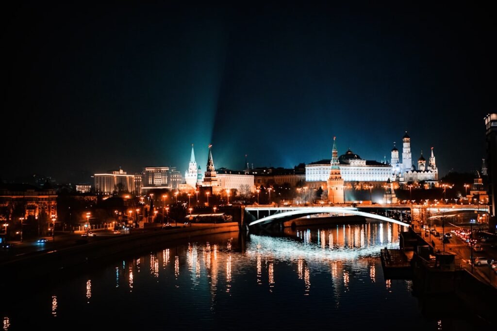 reflection of city lights
