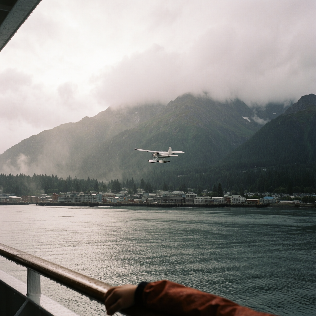 Juneau cruise port Gastineau Channel approach